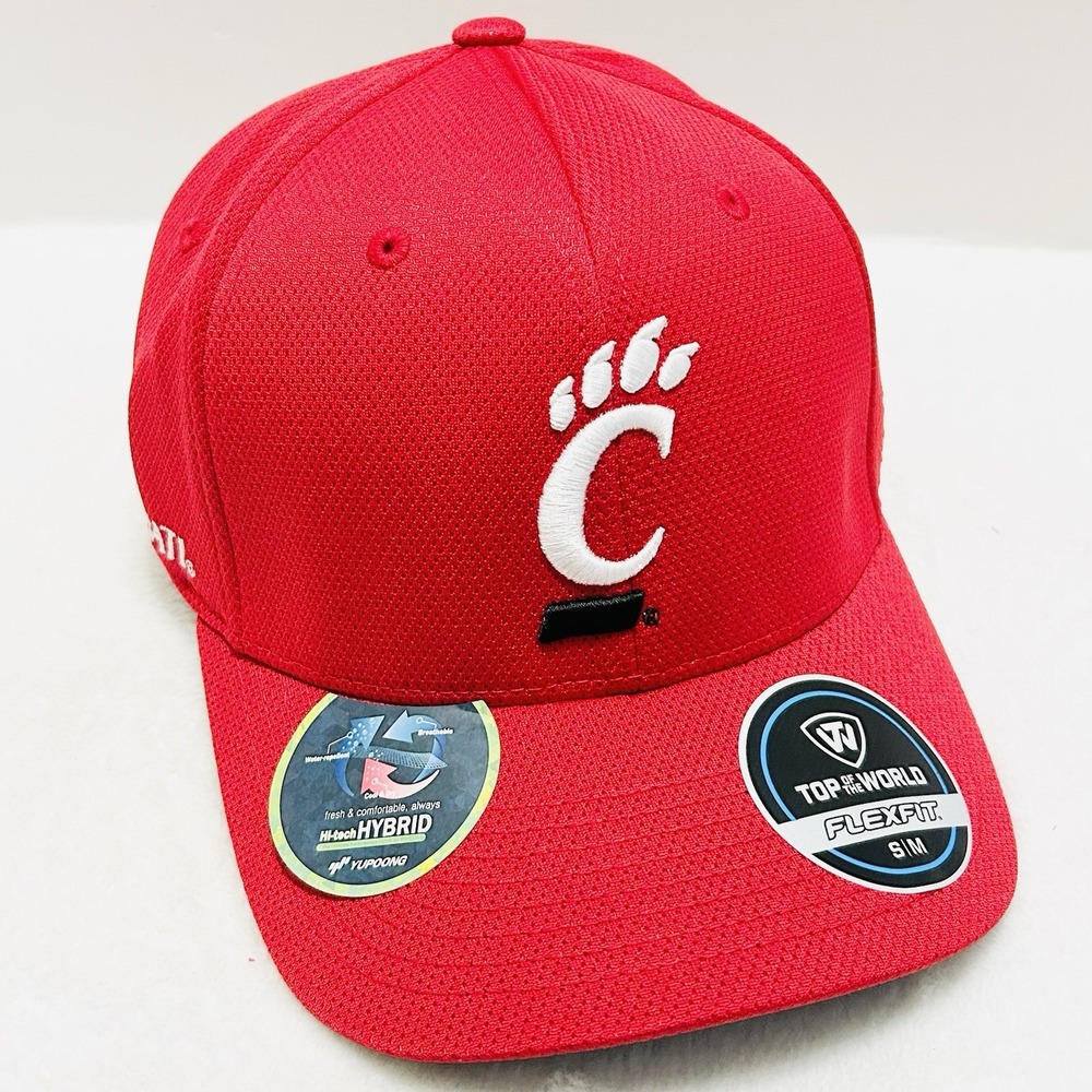 Top of the World Cincinnati Bearcats‎ Reflex Hat Cap Stretch Flex S/M Red NCAA